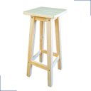 Ver imagem 5 de Banqueta Alta Quadrada 70cm Madeira de Pinus sem Pintura Natural Resistente Maciça Banco Banquinho