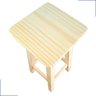Banqueta Alta Quadrada 70cm Madeira de Pinus sem Pintura Natural Resistente Maciça Banco Banquinho - 7