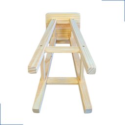Banqueta Alta Quadrada 70cm Madeira de Pinus sem Pintura Natural Resistente Maciça Banco Banquinho - 6