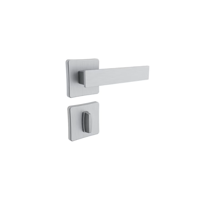 Fechadura Topázio União Mundial Roseta Quadrada:QUAD.ACETINADA/WC