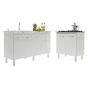 Ver imagem 3 de Balcão Armário Gabinete para Pia 138 Cm Camila e Balcão para Cooktop 5 Bocas Fran Branco
