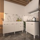 Ver imagem 5 de Balcão Armário Gabinete para Pia 138 Cm Camila e Balcão para Cooktop 5 Bocas Fran Branco
