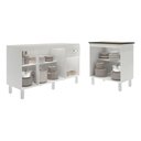 Ver imagem 4 de Balcão Armário Gabinete para Pia 138 Cm Camila e Balcão para Cooktop 5 Bocas Fran Branco