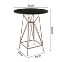 Ver imagem 2 de Jogo Mesa Bistrô Eames Preta 60Cm 3 Banquetas Amarela Base Ferro Cobre - Cor: Preto