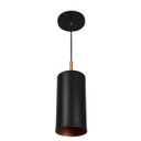 Ver imagem 2 de Lustre Pendente Bilboquê Cilindrico Preto com Cobre