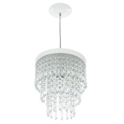 Lustre Pendente De Cristal Acrílico Manucrillic Branco - 1