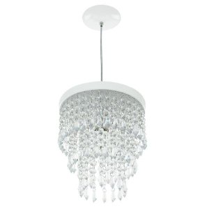 Lustre Pendente De Cristal Acrílico Manucrillic Branco