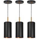 Ver imagem 1 de Kit 3 Lustres Pendente Bilboquê Cilindrico Preto Com Cobre