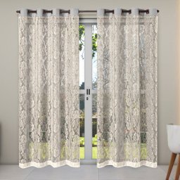 Cortina Renda 4,00m X 2,50m Sala Quarto Janela Apartamento Oxford Cozinha Decorativa Cinza - 2