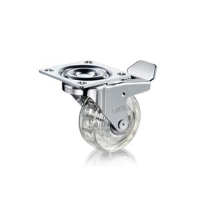 Rodízio para Móveis em Gel 50mm com Freio Capacidade 50kg Incolor Archi