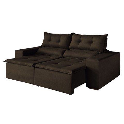 Sofa Retratil e Reclinavel Monaco 196cm Kc Rei de Casa Veludo Marrom