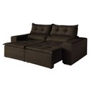 Ver imagem 1 de Sofa Retratil e Reclinavel Monaco 196cm Kc Rei de Casa Veludo Marrom