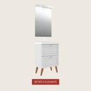 Ver imagem 3 de Gabinete para Banheiro com Cuba e Espelheira 60cm Retro Mdf Branco Milano - On Móveis