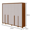 Ver imagem 2 de Guarda-Roupas Casal 6 Portas 8 Gavetas com Pés 100% MDF Imperatore - Lp - Rei de Casa Frassino/Off W