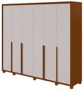 Ver imagem 1 de Guarda-Roupas Casal 6 Portas 8 Gavetas com Pés 100% MDF Imperatore - Lp - Rei de Casa Frassino/Off W