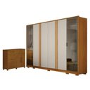 Ver imagem 1 de Guarda Roupa Casal Prime 6 Portas Off White com Cômoda São Paulo 6 Gavetas 2 Portas Cinamomo –