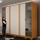 Ver imagem 2 de Guarda Roupa Casal Prime 6 Portas Off White com Cômoda São Paulo 6 Gavetas 2 Portas Cinamomo –