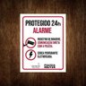 Placa De Segurança - Protegido 24H Alarme Polícia (36X46) - 1
