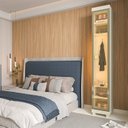Ver imagem 1 de Módulo Guarda-Roupa com Nicho e LED 1 Porta MDF Imperatriz Bege/Off White