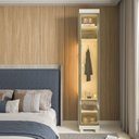 Ver mais imagens de Módulo Guarda-Roupa com Nicho e LED 1 Porta MDF Imperatriz Bege/Off White