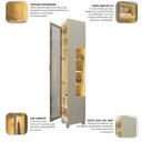 Ver imagem 6 de Módulo Guarda-Roupa com Nicho e LED 1 Porta MDF Imperatriz Bege/Off White