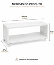 Ver imagem 3 de Mesa de Centro Moderna com Rodízios Organizador Sala