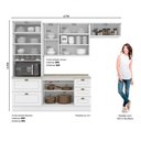 Ver imagem 2 de Cozinha Modulada 271,5cm Compacta 4 Peças com Torre Quente e Vidro 8 Portas 5 Gavetas Americana Henn