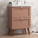 Ver imagem 1 de Gabinete para Banheiro com Cuba 60cm Retro Mdf Milano  On Móveis 