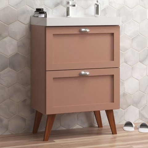 Gabinete para Banheiro com Cuba 60cm Retro Mdf Milano  On Móveis 