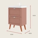 Ver imagem 5 de Gabinete para Banheiro com Cuba 60cm Retro Mdf Milano  On Móveis 