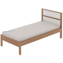 Ver imagem 2 de Cama Solteirocm8004 e Mesa de Cabeceira Az1016 Qt2 Amendoa Branco Tecno Mobili