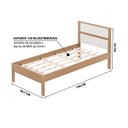 Ver imagem 3 de Cama Solteirocm8004 e Mesa de Cabeceira Az1016 Qt2 Amendoa Branco Tecno Mobili