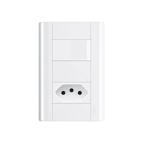 Interruptor Simples e Tomada 2p+t 20a Fame Modulare com Placa 4x2