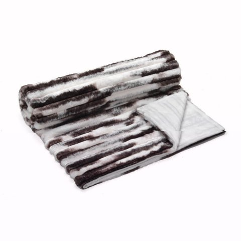 Manta Decorativa para Sofá Branco e Marrom 150cm