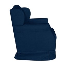Poltrona Cadeira Amamentação Balanço Conforto Suede Manuela:Azul Marinho - 7