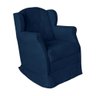 Poltrona Cadeira Amamentação Balanço Conforto Suede Manuela:Azul Marinho - 1