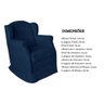 Poltrona Cadeira Amamentação Balanço Conforto Suede Manuela:Azul Marinho - 6