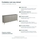 Ver imagem 5 de Buffet Bend 180 cm Porta Frisada Incolar Grigio com Pé Dourado