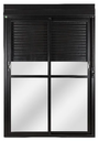Ver imagem 1 de Porta Balcão com Persiana Integrada Alumínio Preto 2,20(a) X1,50(l) 2 Folhas Móveis Automatizado
