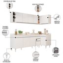 Ver imagem 3 de Armário de Cozinha Modulado de Canto Esquerdo 5 Peças Cp53 Balcão com Tampo Branco - Lumil Lumil Móv