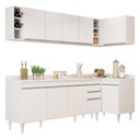 Ver imagem 2 de Armário de Cozinha Modulado de Canto Esquerdo 5 Peças Cp53 Balcão com Tampo Branco - Lumil Lumil Móv