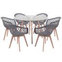 Ver imagem 2 de Kit Mesa Eames Vidro 110cm + 6 Cadeiras Web Wood - Seat&Co