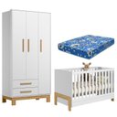 Ver imagem 1 de Berço Americano 4300 Mini Cama Fantasia e Guarda Roupa Infantil Q Encanto Slim 4340 Branco