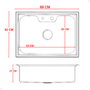 Ver imagem 2 de Kit Cuba Única + Acessórios com Torneira Gourmet Cromada Vip de Parede e Lixeira de Embutir 5 L