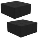 Ver imagem 1 de Kit 02 Puffs Quadrado Milano 90x90 W01 Suede Preto