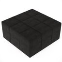 Ver imagem 5 de Kit 02 Puffs Quadrado Milano 90x90 W01 Suede Preto