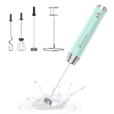 Maestri House Espumador de Leite Recarregável 3 Cabeças com Suporte (azul)