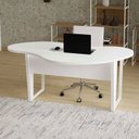 Ver imagem 4 de Escrivaninha Escritório Home Office Orgânica 171cm x 84cm em MDF Pés Metal Industrial Executive