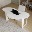 Ver imagem 1 de Escrivaninha Escritório Home Office Orgânica 171cm x 84cm em MDF Pés Metal Industrial Executive
