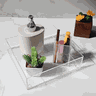 Bandeja Organizadora Quadrada Decorativa Para Pia De Banheiro Lavabo Em Acrílico Transparente - 1